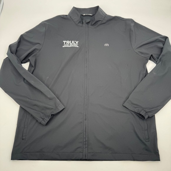 Travis Mathew Windbreaker Jacket Full Zip Truly Hard Seltzer Black XL Golf - Picture 1 of 12